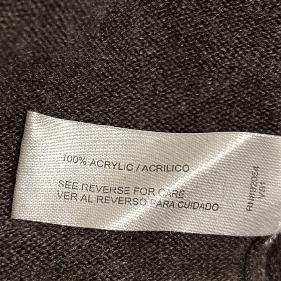 Debbie Morgan Long Sleeve Ribbed Front Flared Open Cardigan Sweater Brown Large - Picture 15 of 16